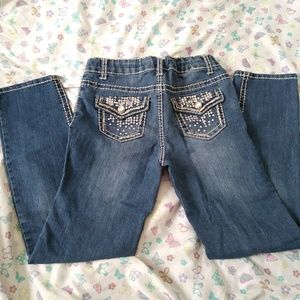 Embellished girls jeans